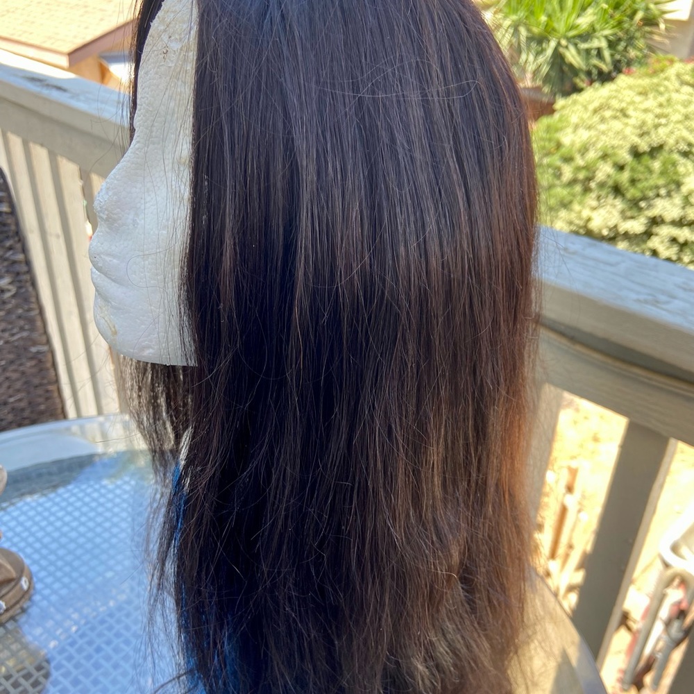Gorgeous lightly used human hair front lace wig